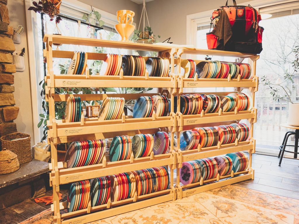 Two-Pack Wooden Dividers for Stackable Disc Golf Storage Racks